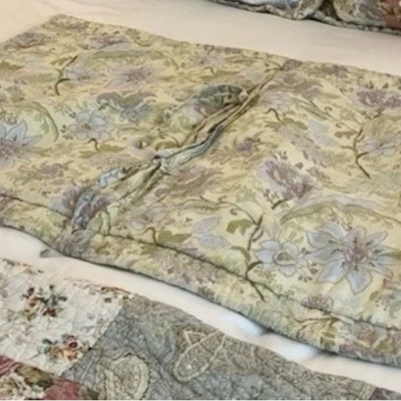 Greenland Home Fashions Blooming Prairie Floral Patchwork 2 King Shams EUC - Picture 2 of 8